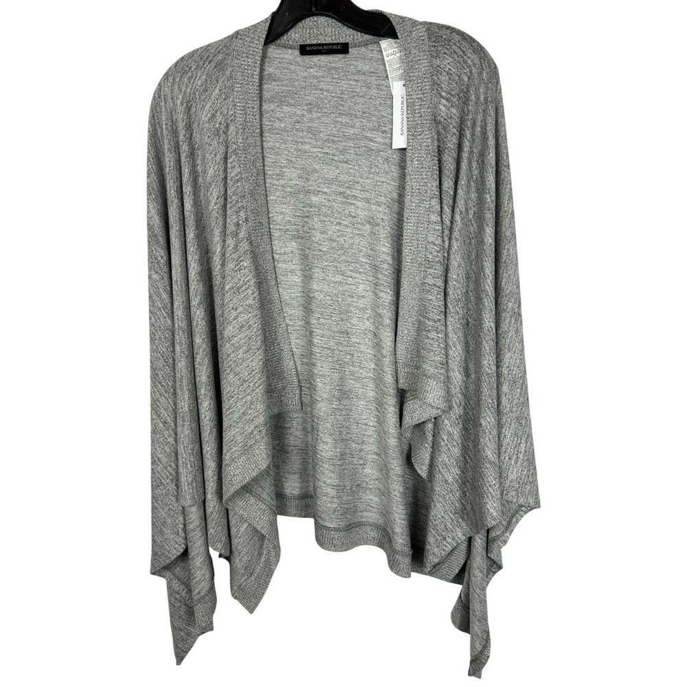 Banana Republic Gray Wrap Minimalist Open Front Vacation Sweater One Size NWT